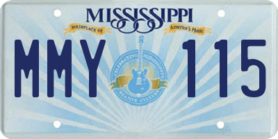 MS license plate MMY115