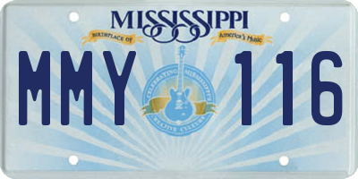 MS license plate MMY116