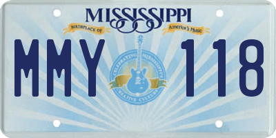 MS license plate MMY118