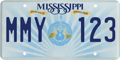 MS license plate MMY123