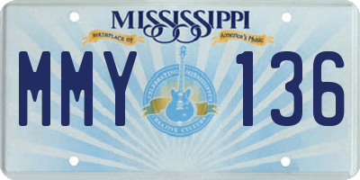 MS license plate MMY136