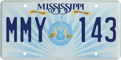 MS license plate MMY143