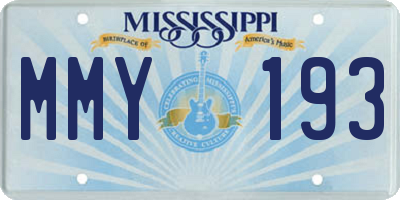 MS license plate MMY193