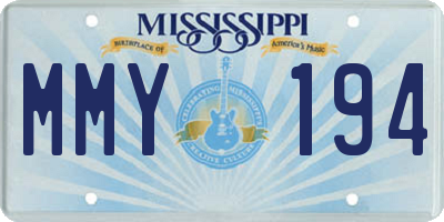 MS license plate MMY194