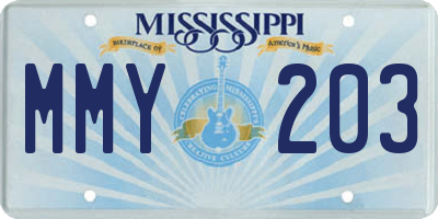MS license plate MMY203