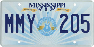 MS license plate MMY205