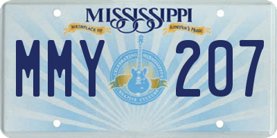 MS license plate MMY207