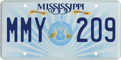 MS license plate MMY209