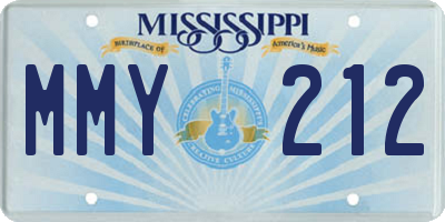MS license plate MMY212