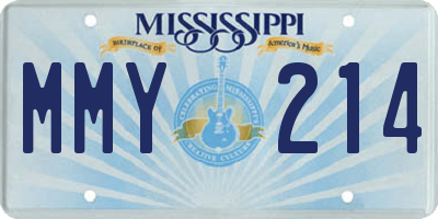 MS license plate MMY214