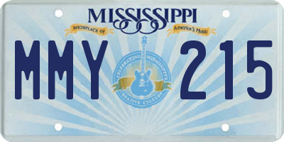 MS license plate MMY215