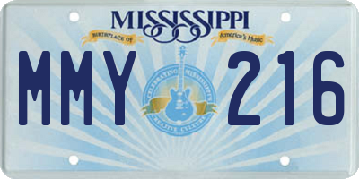 MS license plate MMY216