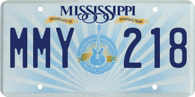 MS license plate MMY218