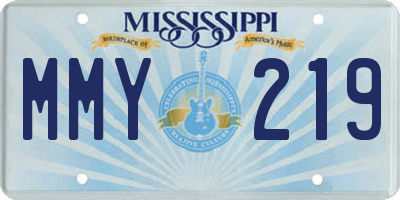 MS license plate MMY219