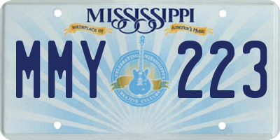 MS license plate MMY223
