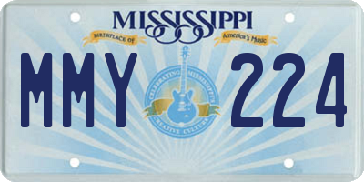 MS license plate MMY224