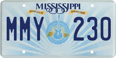 MS license plate MMY230