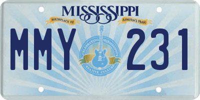 MS license plate MMY231