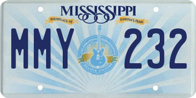 MS license plate MMY232