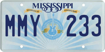 MS license plate MMY233