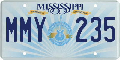 MS license plate MMY235