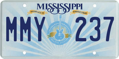 MS license plate MMY237