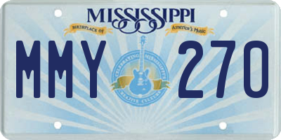 MS license plate MMY270