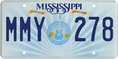 MS license plate MMY278