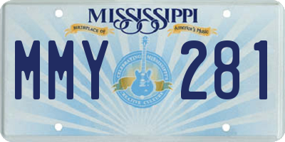 MS license plate MMY281