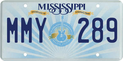 MS license plate MMY289