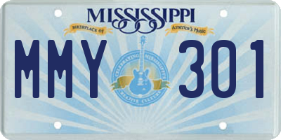 MS license plate MMY301