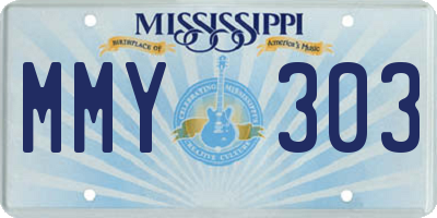 MS license plate MMY303