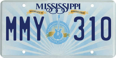 MS license plate MMY310