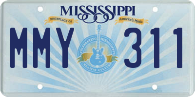 MS license plate MMY311