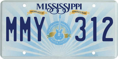 MS license plate MMY312