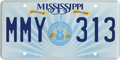 MS license plate MMY313