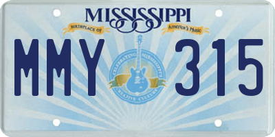 MS license plate MMY315