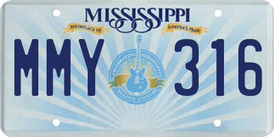 MS license plate MMY316