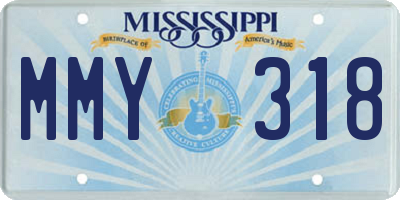 MS license plate MMY318