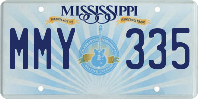 MS license plate MMY335