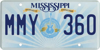 MS license plate MMY360