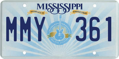 MS license plate MMY361
