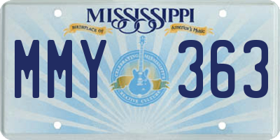 MS license plate MMY363