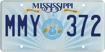 MS license plate MMY372