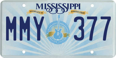 MS license plate MMY377