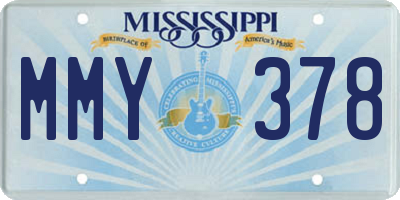 MS license plate MMY378