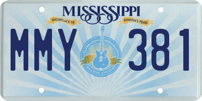 MS license plate MMY381