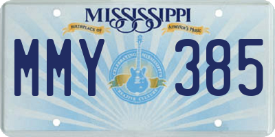 MS license plate MMY385
