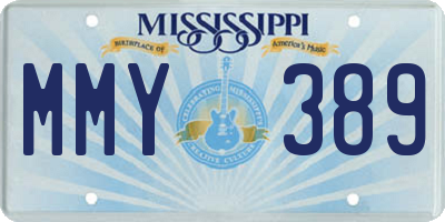 MS license plate MMY389