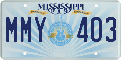 MS license plate MMY403